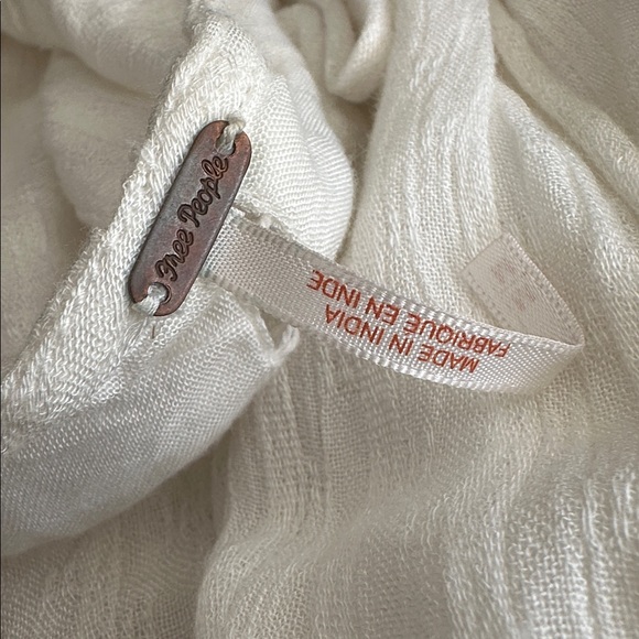 Free People Romeo Mini Dress White Boho Bell Sleeve V-Neck Lace Detail - Picture 5 of 6